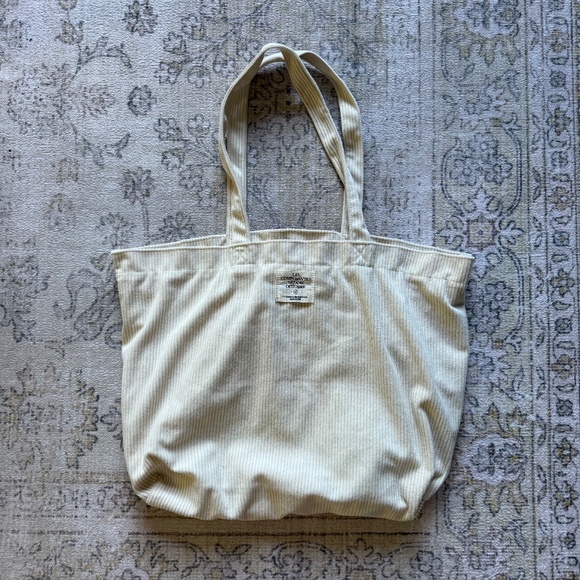 NEW Sezane Corduroy Tote, Ivory - Picture 1 of 7